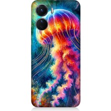 Vivo V16 Uyumlu Renkli Denizanası Derinlikte  Desenli Silikon Kılıf