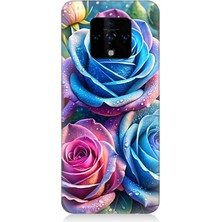 Teknomeg Tecno Camon 16 Uyumlu Gökkuşağı Renkli Güller  Desenli Silikon Kılıf