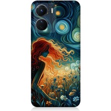 Vivo V16 Uyumlu Yıldızlarla Uyuyan Kadın  Desenli Silikon Kılıf