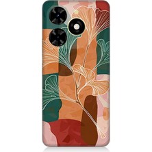Tecno Spark 20C Uyumlu Soyut Yapraklı Kompozisyon  Desenli Silikon Kılıf