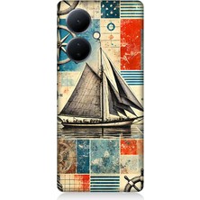 Vivo V29 Lite Uyumlu Retro Gemili Harita Deseni  Desenli Silikon Kılıf