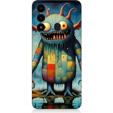 Tecno Spark 8c Uyumlu Tuhaf Canavar Gülümsemesi  Desenli Silikon Kılıf