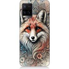 Vivo Y53S Uyumlu Detaylı Tilki Portresi  Desenli Silikon Kılıf