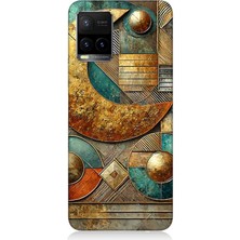 Vivo Y53S Uyumlu Yarım Ay Geometrik Kompozisyon  Desenli Silikon Kılıf