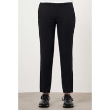  Erkek Siyah Yazlık Pamuk Yan Cep Slim Fit Chino Pantolon