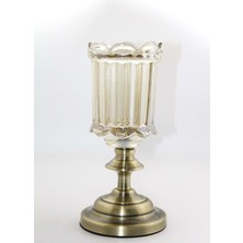 Üstü Cam Şamdan Tekli 30 x 11