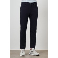  Erkek Lacivert Pamuk 5 Cep Slim Fit Jean Kot Pantolon