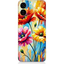Tecno Spark 9 Pro Uyumlu Bahar Esintisinde Renkli Papatyalar  Desenli Silikon Kılıf