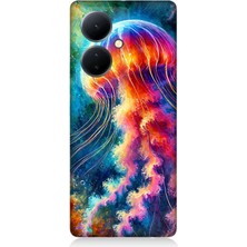 Vivo V29 Lite Uyumlu Renkli Denizanası Derinlikte  Desenli Silikon Kılıf