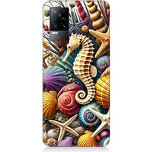 Vivo V21E Uyumlu Denizaltında Denizatı Bahçesi  Desenli Silikon Kılıf