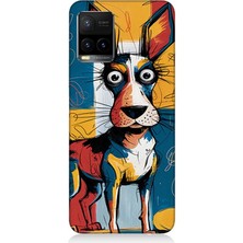 Vivo Y53S Uyumlu Çizgilerle Renkli Köpek  Desenli Silikon Kılıf