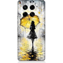 Tecno Camon 30 Uyumlu Yağmurda Sarı Şemsiye Altında  Desenli Silikon Kılıf