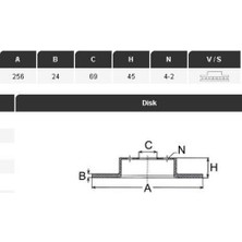 Yavuzsan 25158 On Fren Dıskı Carısma 96-00 1.8 Colt 05- S40 V40 95- 255.5 24 1 4dl Havalı Adet