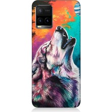 Vivo Y53S Uyumlu Soyut Arka Planda Uluma  Desenli Silikon Kılıf