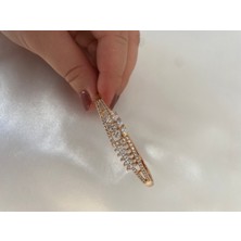 Xuping Jewelry 14 Ayar Altın Kaplama Rose Zirkon Taşlı Kelepçe Bileklik