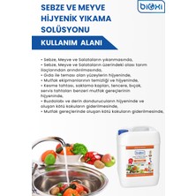 Bioxi Sebze Meyve Yıkama ve Mutfak Yüzey Hijyen Solüsyon, Doğal ve Kalıntı Bırakmayan Solüsyon 5 Lt