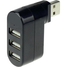 USB 2.0 Çoklu Hub Ayırıcı 3 Port 180 Derece Dönebilir USB Çoğaltıcı Çoklayıcı Bilgisayarlar Için