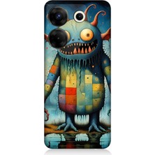 Tecno Camon 20 Pro 5g Uyumlu Tuhaf Canavar Gülümsemesi  Desenli Silikon Kılıf