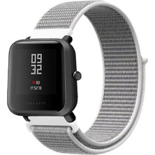 Tagomoon Amazfit Bip ve Bip Lite Akıllı Saat Uyumlu Spor Kumaş Desenli Cırt Cırtlı Kordon Kayış