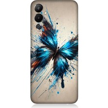 Tecno Pova 3 Uyumlu Parçalanan Renkli Kelebek  Desenli Silikon Kılıf