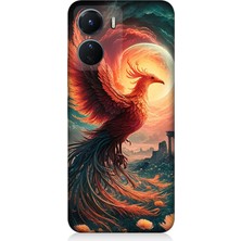 Vivo V16 Uyumlu Alevden Yükselen Anka  Desenli Silikon Kılıf