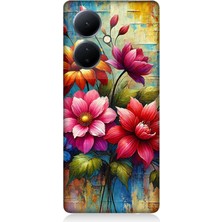 Vivo V29 Lite Uyumlu Renkli Bahar Çiçek Patlaması  Desenli Silikon Kılıf
