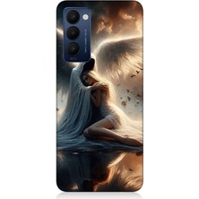 Tecno Camon 18 Uyumlu Gökyüzünde Işık Meleği  Desenli Silikon Kılıf