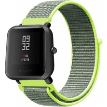 Tagomoon Amazfit Bip ve Bip Lite Akıllı Saat Uyumlu Spor Kumaş Desenli Cırt Cırtlı Kordon Kayış