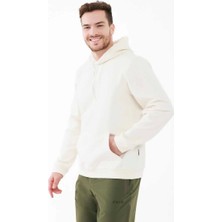 2AS Oliver Erkek Kapüşonlu Sıfır Yaka Sweatshirt Beyaz