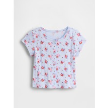 Gap Kız Bebek Açık Mavi Pointelle Fitilli T-Shirt