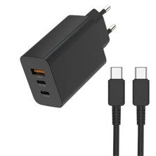 GUNKES Samsung Tüm Modellere Uyumlu 3in 1 Hızlı 65W Usb-C Şarj Adaptörü YK-SR66