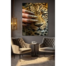 Kaplan'desenli Tırnak Kanvas Tablo Ev Duvar Salon Ofis Dükkan Hediyelik Dekarasyon Süsü