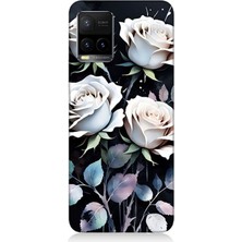 Vivo Y53S Uyumlu Beyaz Güller Sessizliği  Desenli Silikon Kılıf