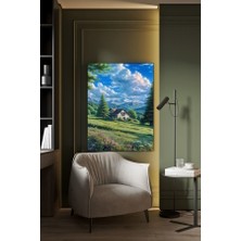 Güzel Doğanın Içindeki Ev Kanvas Tablo Ev Duvar Salon Ofis Dükkan Hediyelik Dekarasyon Süsü