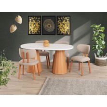 Yuvaset Home Uyar Beyaz 4 Adet Rüya Sandalye 90*160+30 Pota Açılabilir Masa Takımı