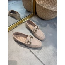 Zincir Tokalı Vizon Süet Ayakkabı  Babet Günlük Şıklığın Anahtarı