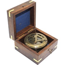 Ahşap Kutulu Pirinç Pusula 7*4 cm