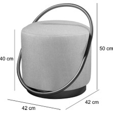  Loop Serisi Puf, Metal Halkalı Puf, Makyaj Oturağı ,puf Bench Montajsız Oturak Gold Metal Ayaklı
