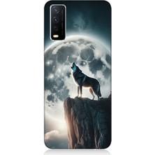 Vivo Y11S Uyumlu Dolunayda Uluyan Kurt  Desenli Silikon Kılıf