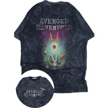 Fuddy Moda Unisex Oversize Avenged Sevenfold Sırt Baskılı Yıkamalı Rock Band Retro T-Shirt