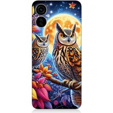 Tecno Camon 19 Neo Uyumlu Dallarda Bilge Baykuşlar  Desenli Silikon Kılıf