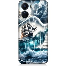 Vivo V16 Uyumlu Fırtınada Gemi Patlaması  Desenli Silikon Kılıf