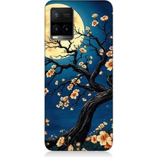 Vivo Y53S Uyumlu Ay Altında Kiraz Çiçeği  Desenli Silikon Kılıf