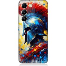 Vivo V30 Lite Uyumlu Kızıl Miğferli Savaşçı  Desenli Silikon Kılıf