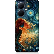 Vivo V29 Lite Uyumlu Yıldızlarla Uyuyan Kadın  Desenli Silikon Kılıf