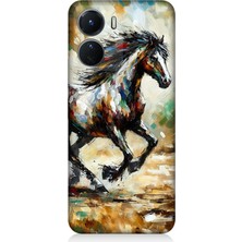 Vivo V16 Uyumlu Sıçrayan Güçlü Vahşi At  Desenli Silikon Kılıf