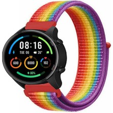 Tagomoon Xiaomi Watch Sport ile Uyumlu Kordon Kumaş Desenli Cırt Cırtlı Spor Kayış
