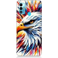 Tecno Spark 7t Uyumlu Renkli Kartal Sıçrayışı  Desenli Silikon Kılıf