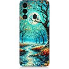 Tecno Spark 8c Uyumlu Buzlu Ormanda Sonbahar Yolu  Desenli Silikon Kılıf