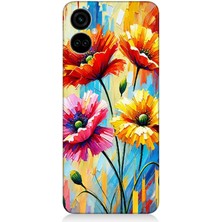 Tecno Camon 19 Pro Uyumlu Bahar Esintisinde Renkli Papatyalar  Desenli Silikon Kılıf